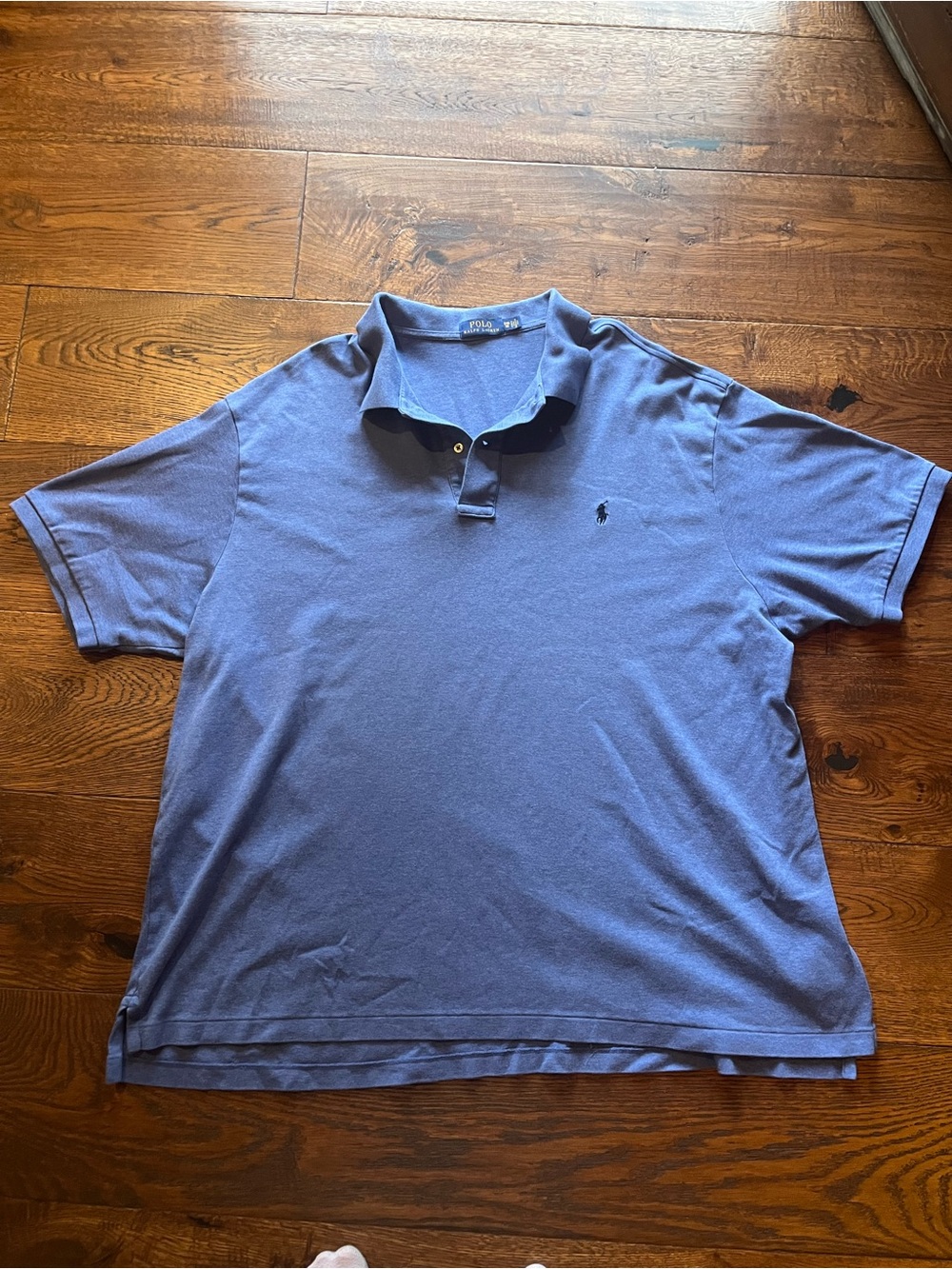 Polo Ralph Lauren Mens 3XB Shirt Big & Tall Blue Pique Cotton Short Sleeve Polo